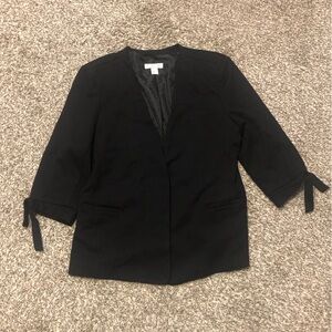 Christopher & Banks Black Open Front Blazer